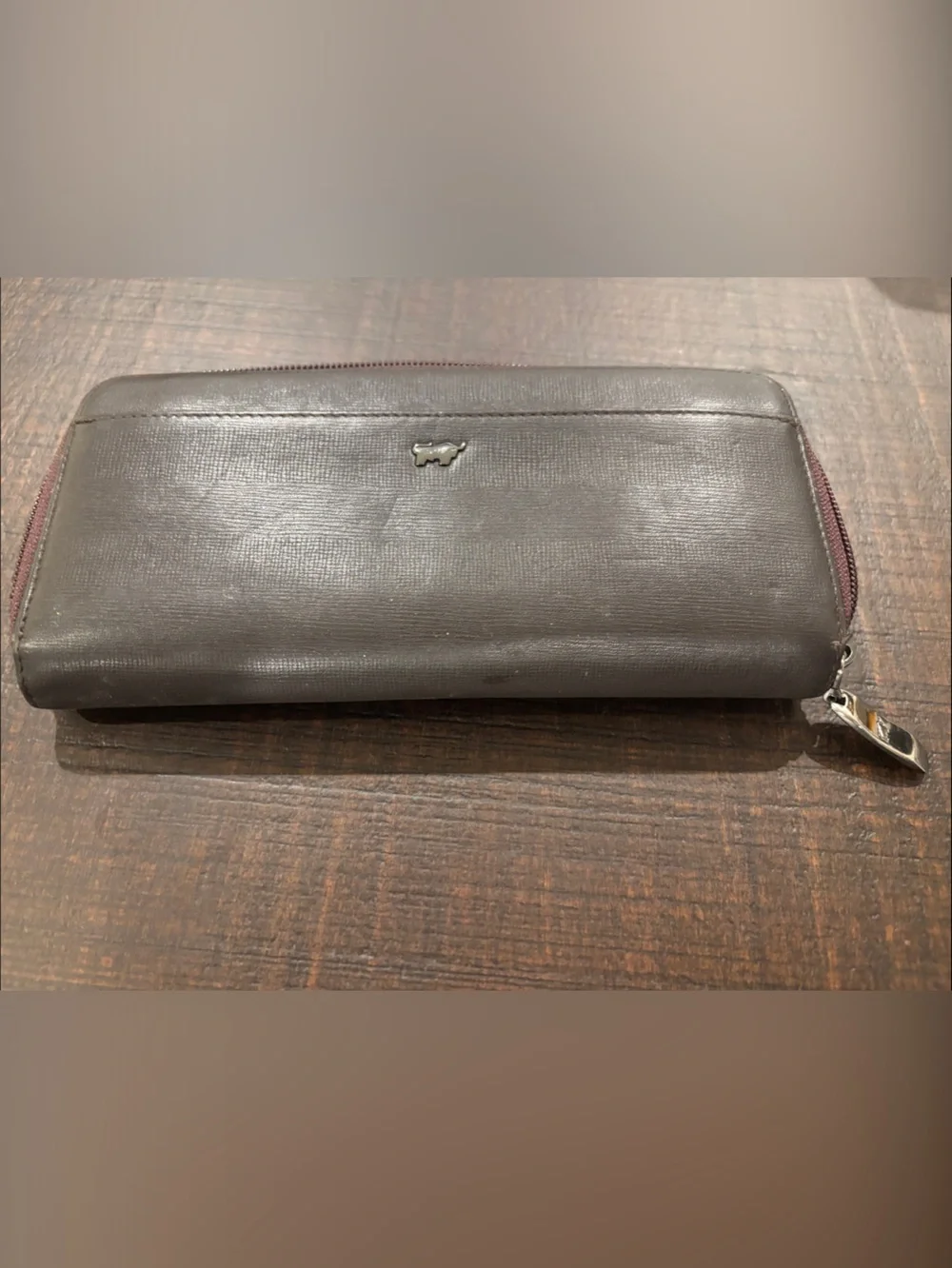 Authentic Braun Büffel Leather Zip-Around Long Wallet